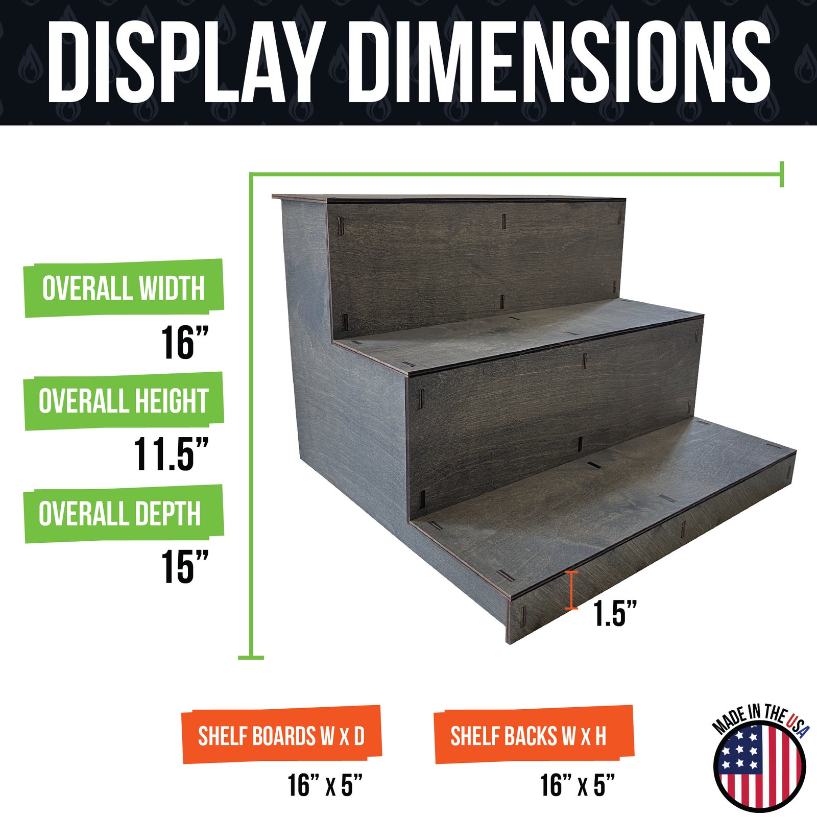 3-Tier Heavy Duty Straight Display Stand - Great for Soap, Cups, Tumblers and More