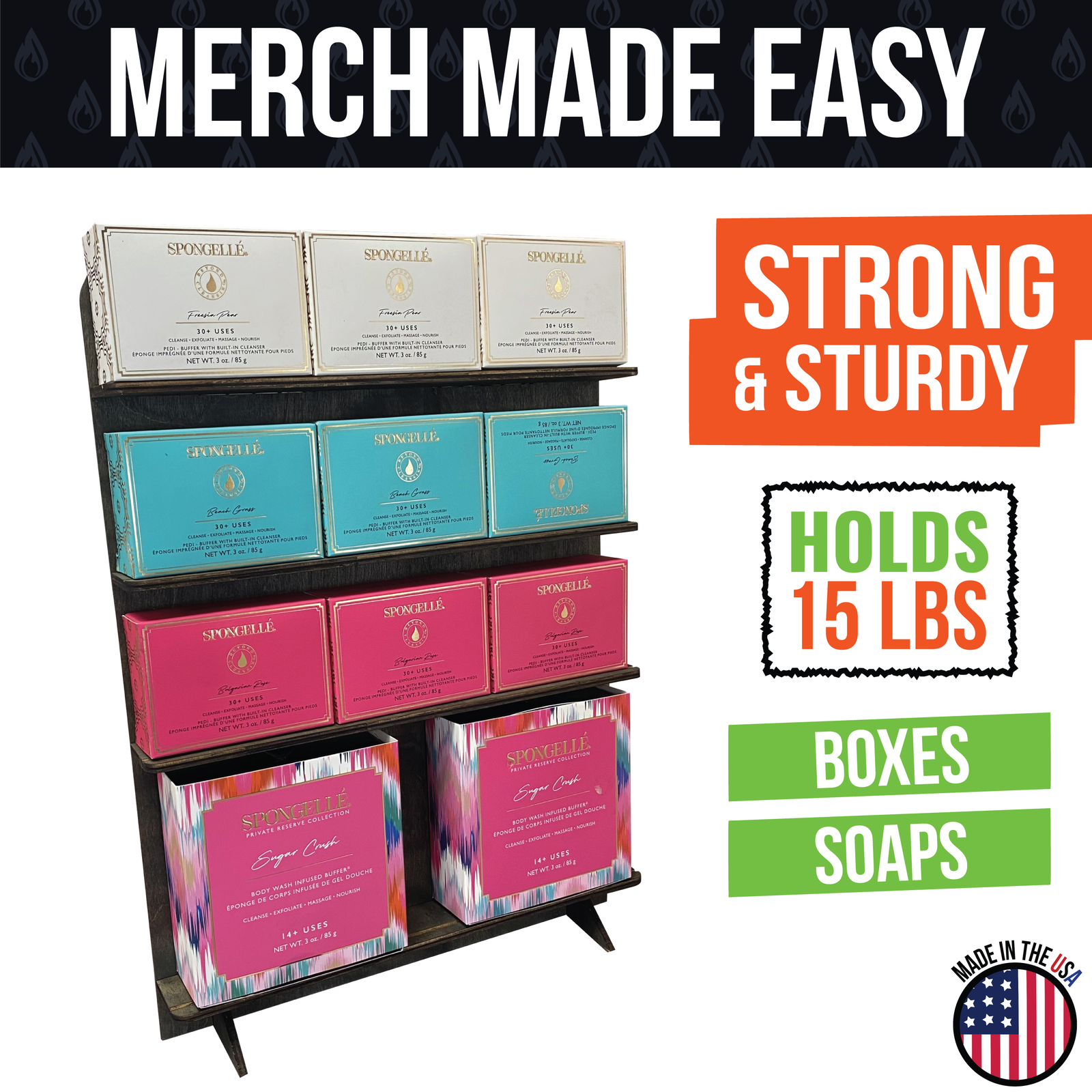 Jewelry & Small Product Display Stand with Adjustable Shelves - Great for Jewelry or Cards