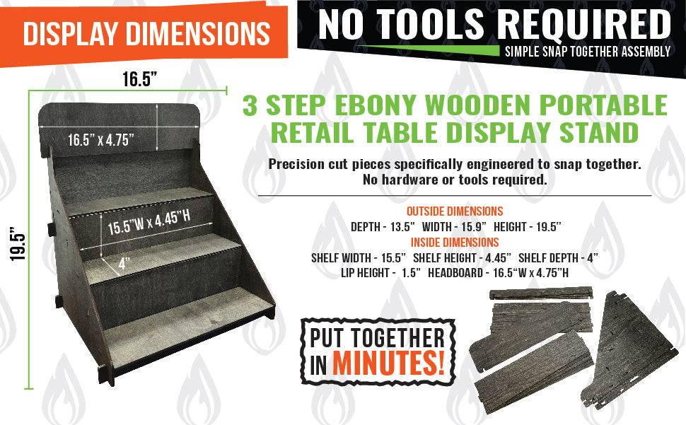 3 Step Riser Display Stand - Great for Soaps, Candles and Tumblers ...