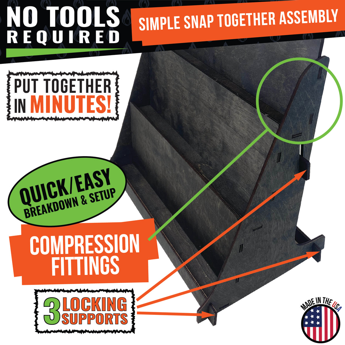 3 Tier Stationary Greeting Card Display - Great for Greeting Cards, Books, Postcards and More