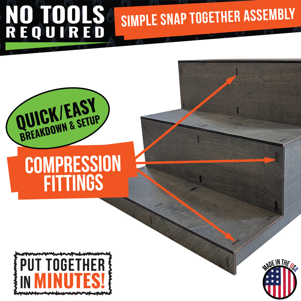 3-Tier Heavy Duty Straight Display Stand - Great for Soap, Cups, Tumblers and More