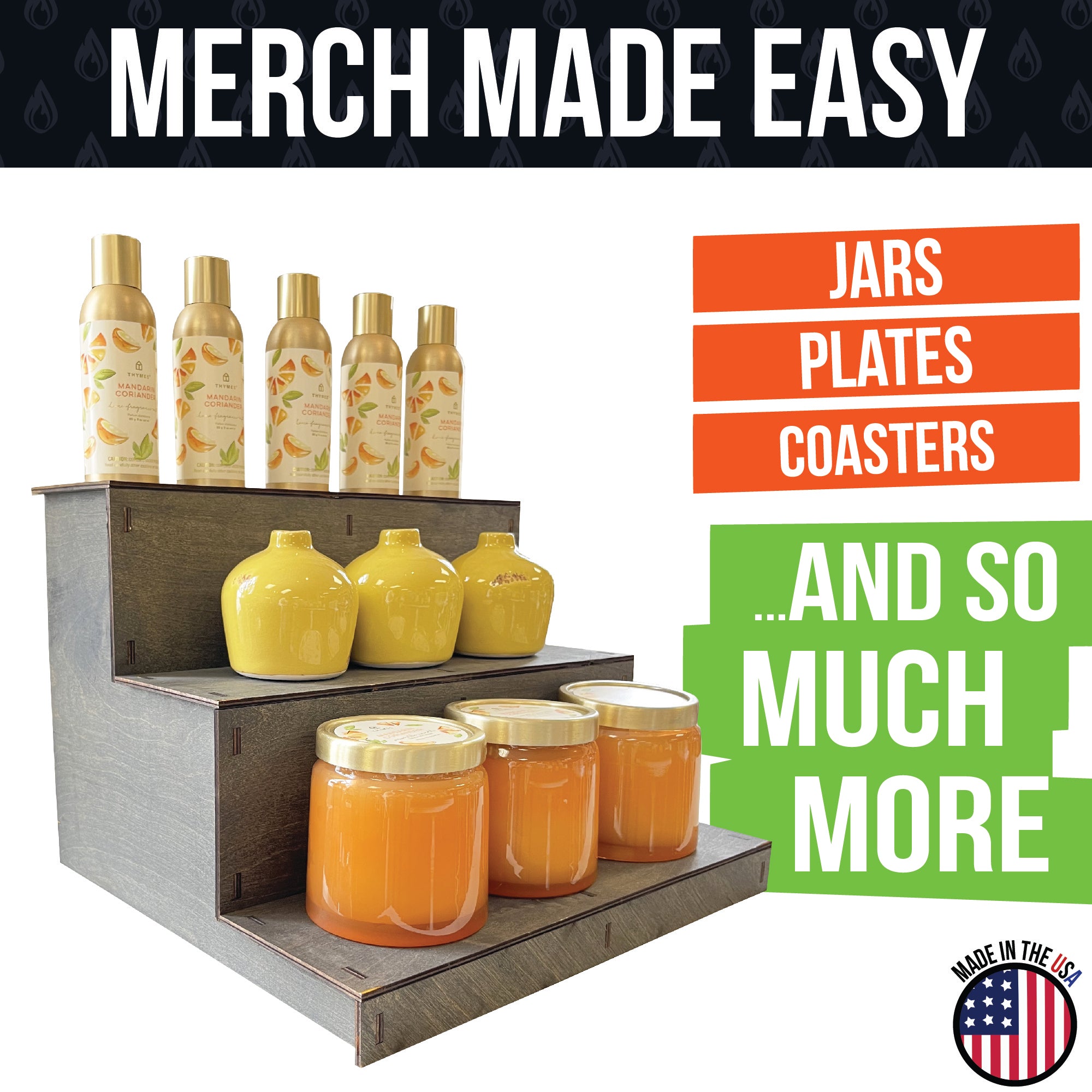 3-Tier Heavy Duty Straight Display Stand - Great for Soap, Cups, Tumblers and More