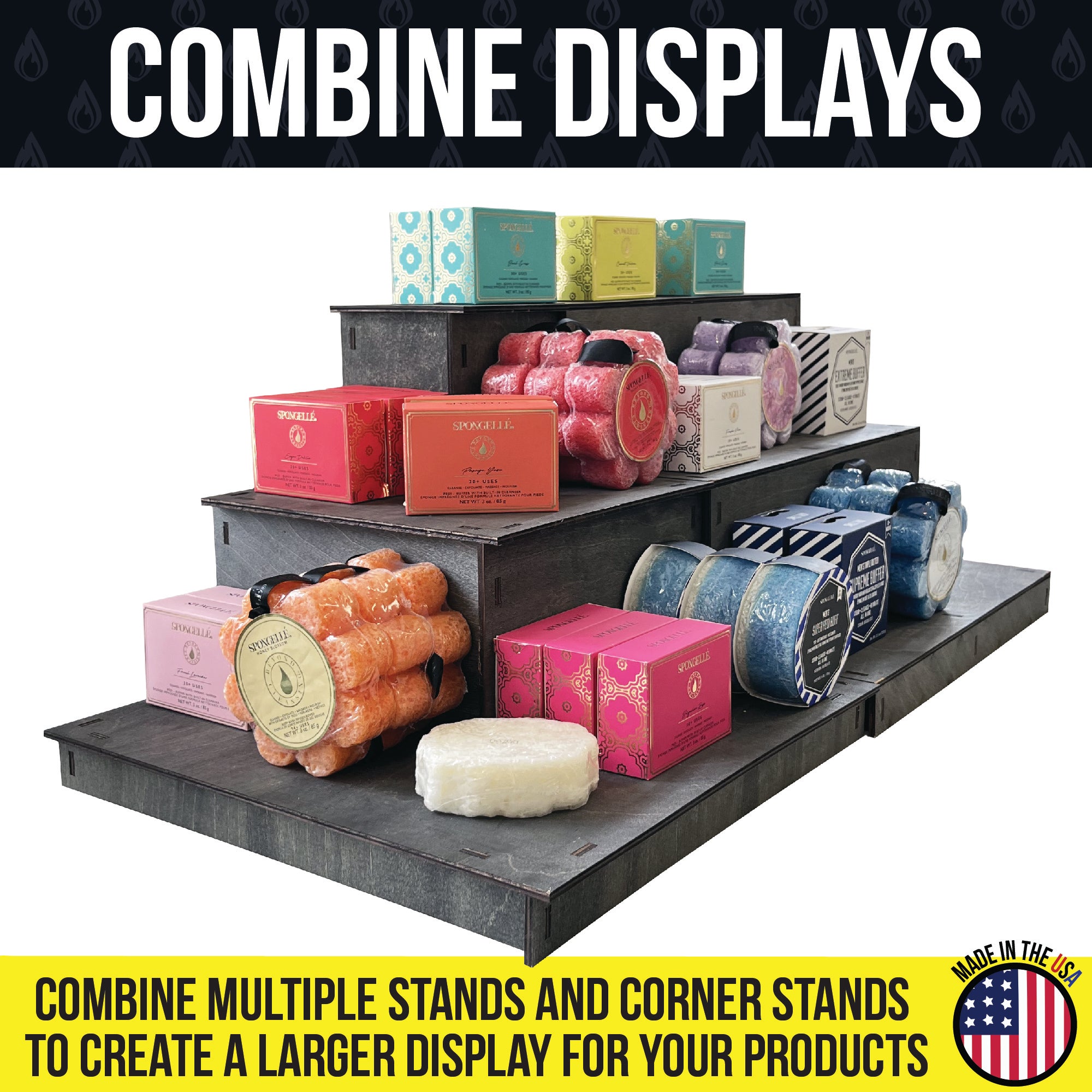 3-Tier Heavy Duty Straight Display Stand - Great for Soap, Cups, Tumblers and More