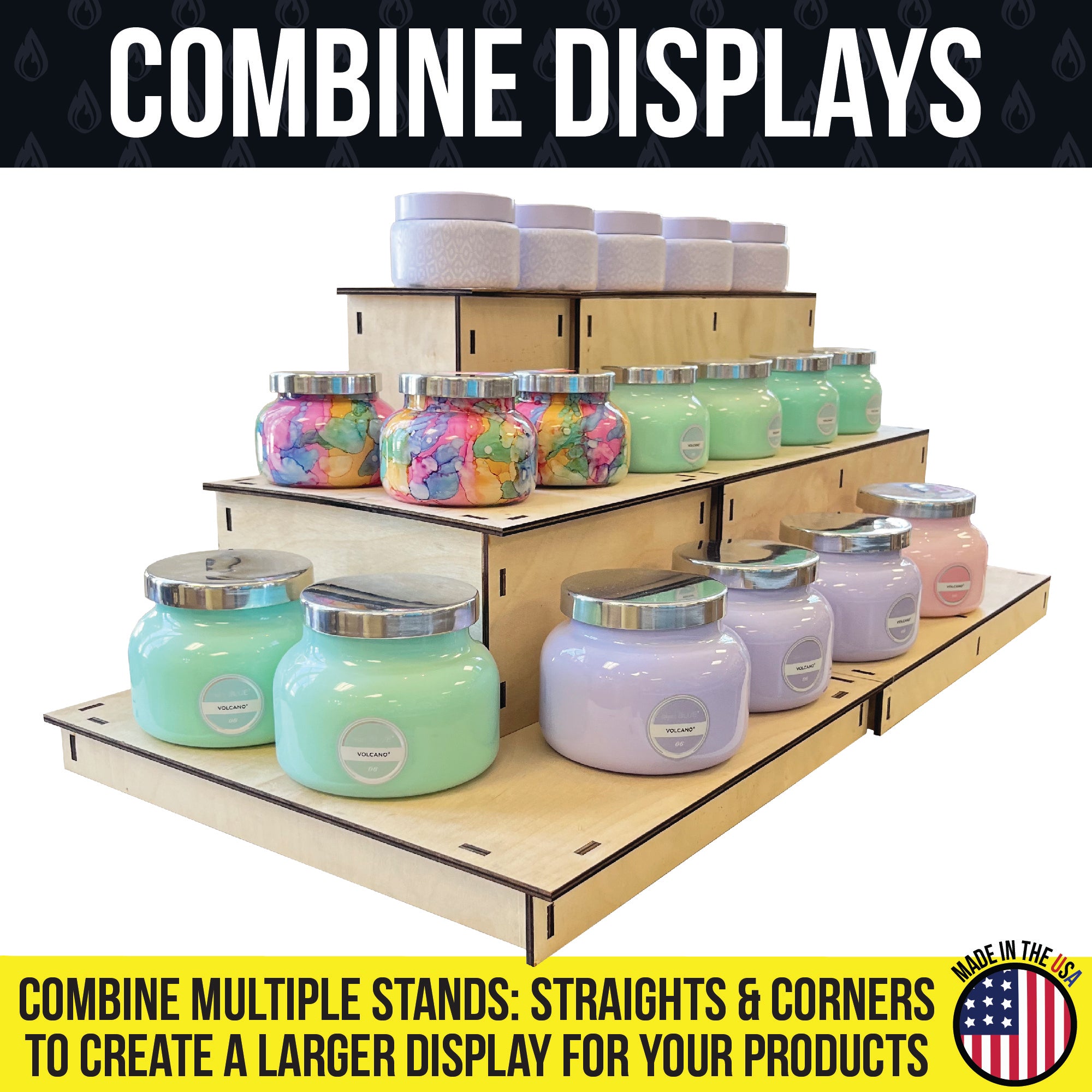 3-Tier Heavy Duty Corner Display Stand - Great for Soap, Cups, Tumblers and More