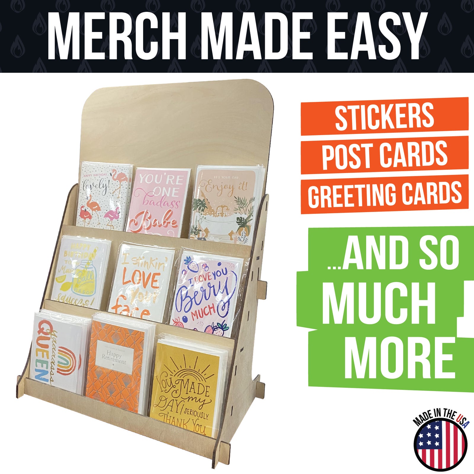 3 Tier Stationary Greeting Card Display - Great for Greeting Cards, Books, Postcards and More