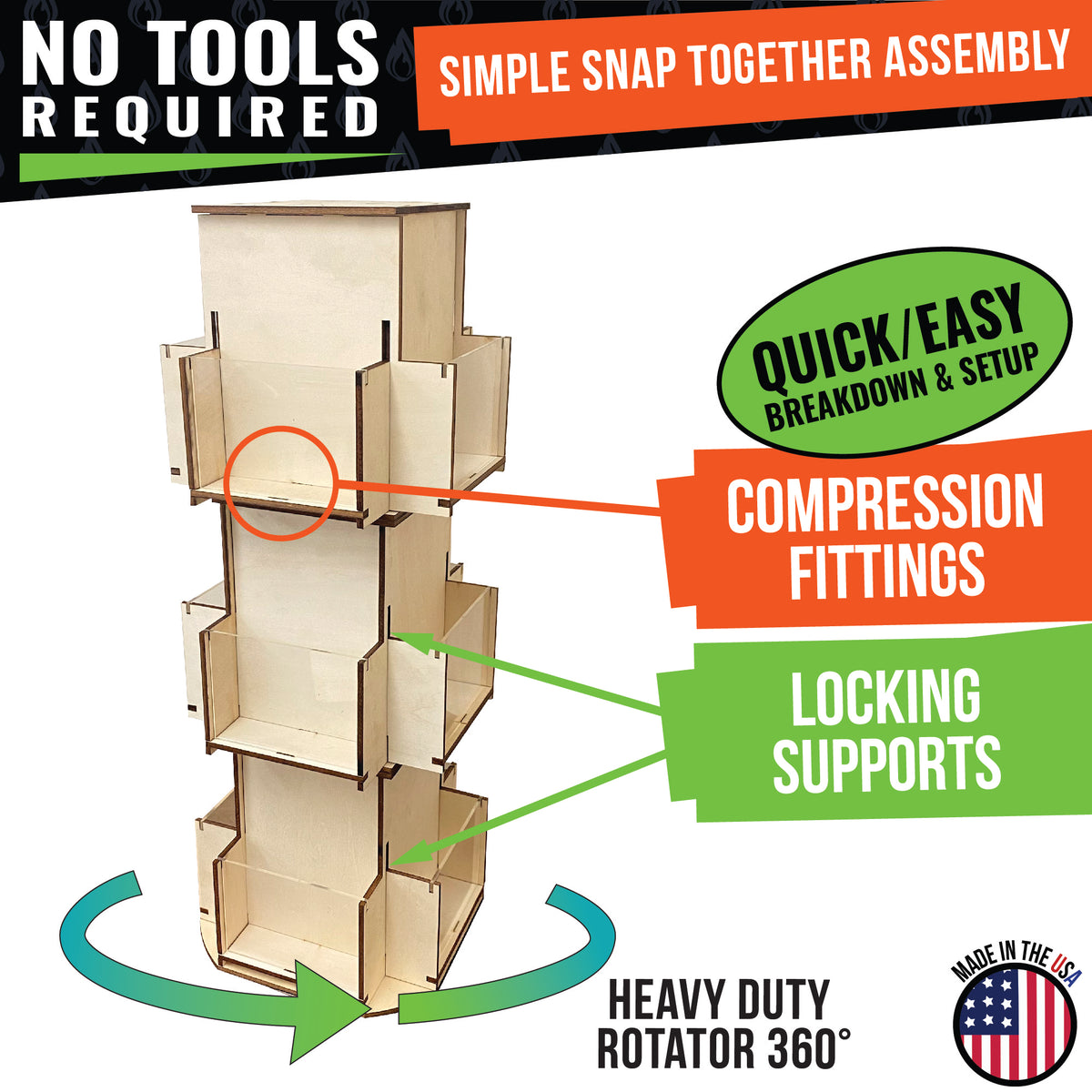 4-Sided Multi Bin Rotating Display Stand - Great for Snacks, Candy Pro -  TorchedDisplays