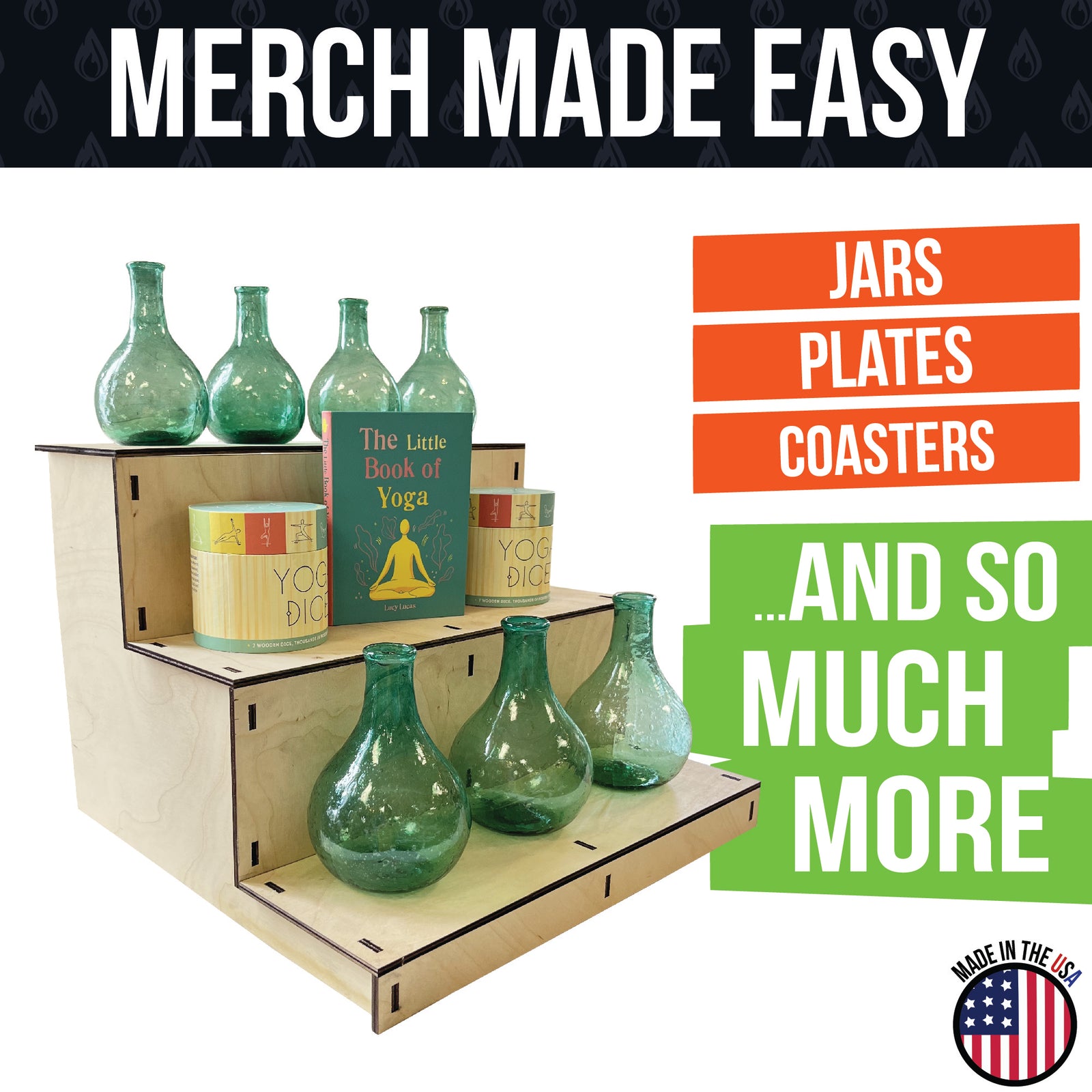 3-Tier Heavy Duty Straight Display Stand - Great for Soap, Cups, Tumblers and More