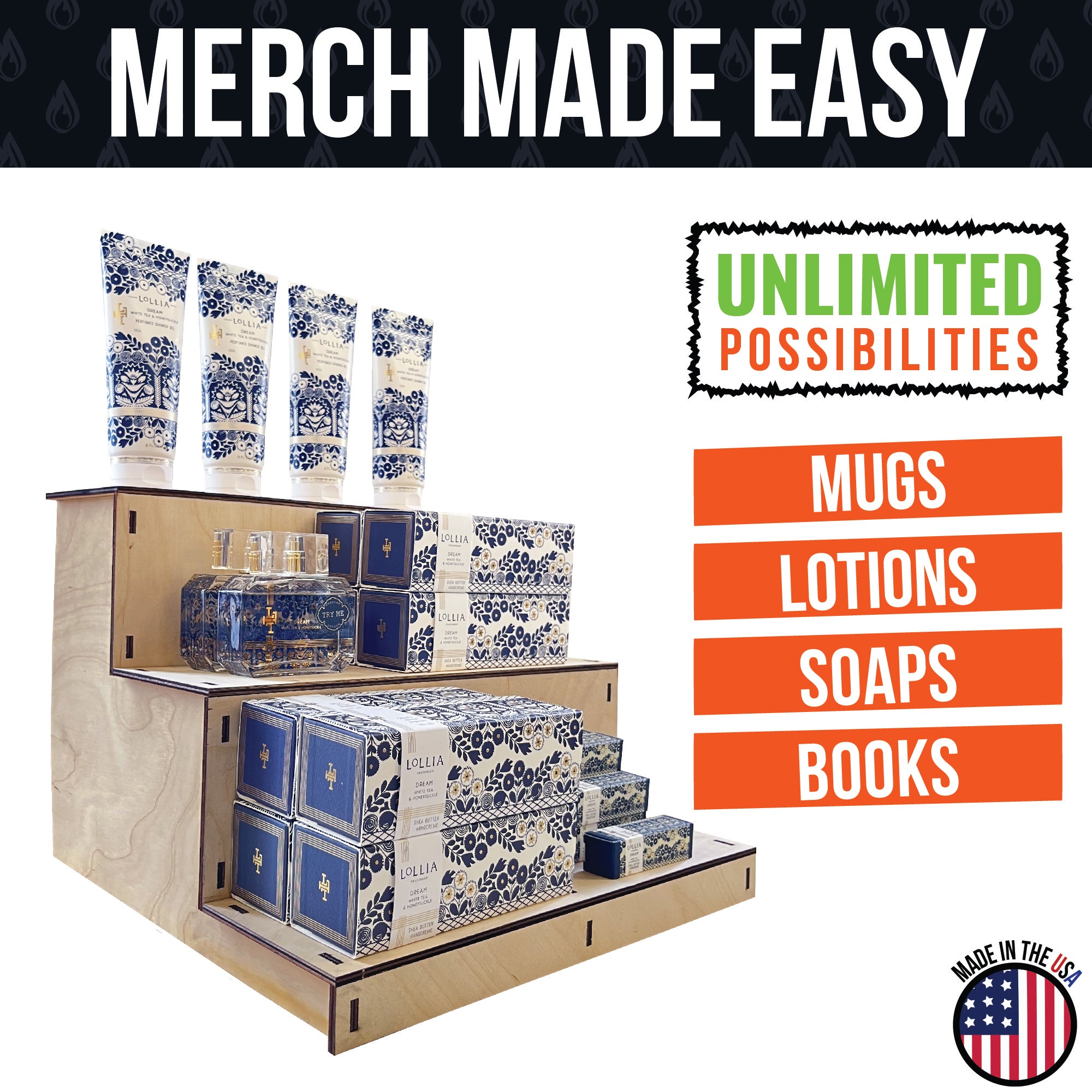 3-Tier Heavy Duty Straight Display Stand - Great for Soap, Cups, Tumblers and More