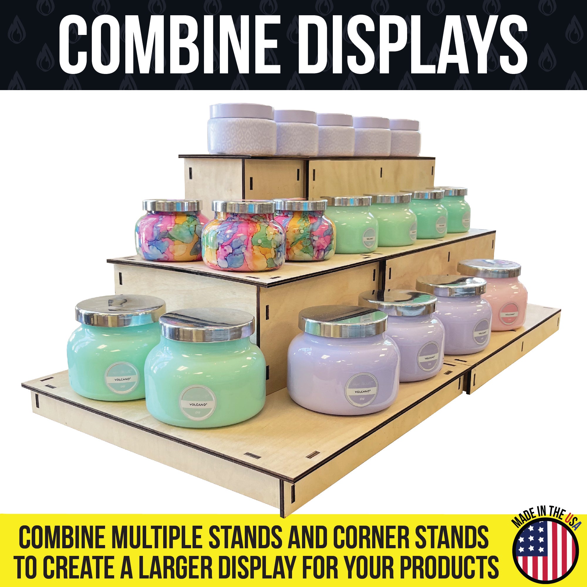 3-Tier Heavy Duty Straight Display Stand - Great for Soap, Cups, Tumblers and More