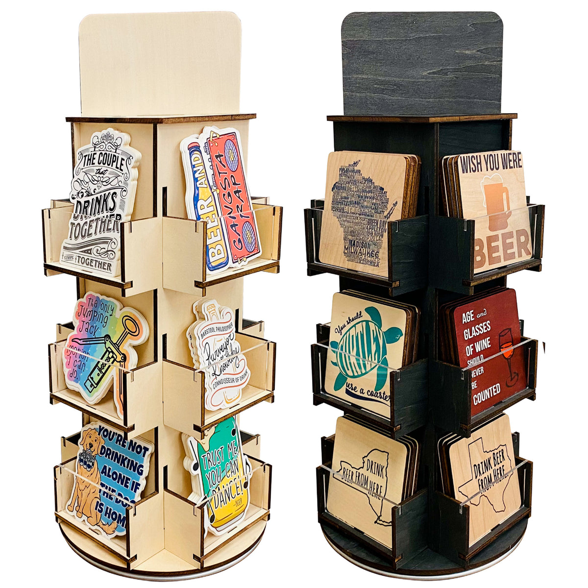 4-Sided Rotating Display Stand - Great for Stickers, Decals, Small Cards and More