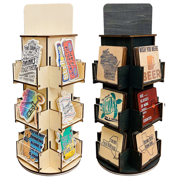 4-Sided Rotating Display Stand - Great for Stickers, Decals, Small Car -  TorchedDisplays