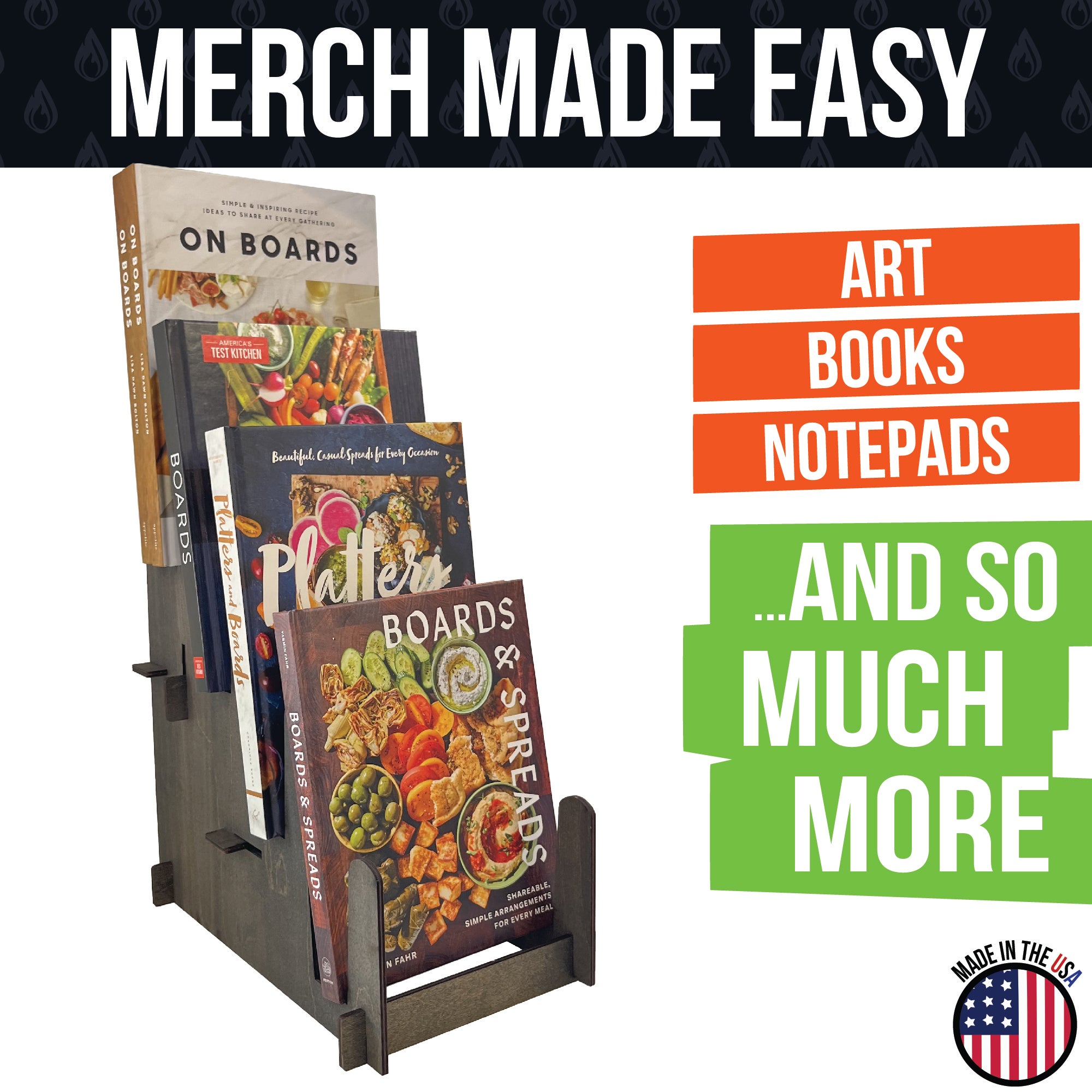 Birch Wood 24 Wide Book Display Stand  Modern Retail Displays — Clubcard  Printing USA