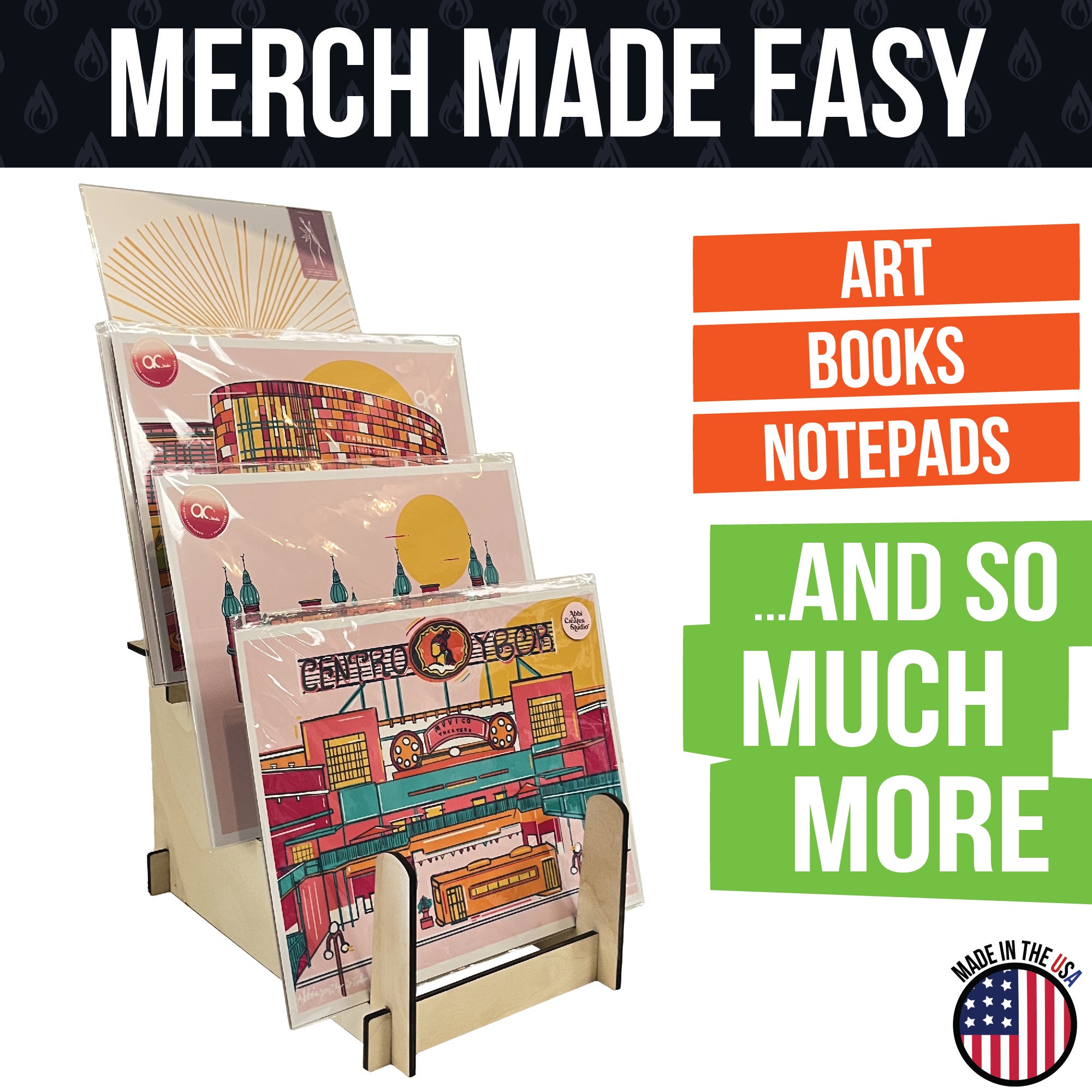 Multi-Purpose Display Stand - Art Prints, Book & Records- Large