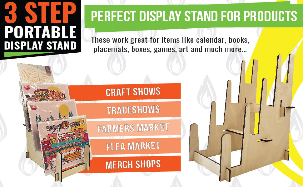 12 Wide Birch Wood Book Display Stand Made in USA — Clubcard Printing USA