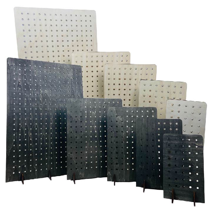 Pegboard Display in Various Sizes and Colors - Great for Peg Board Hooks or Bins and More