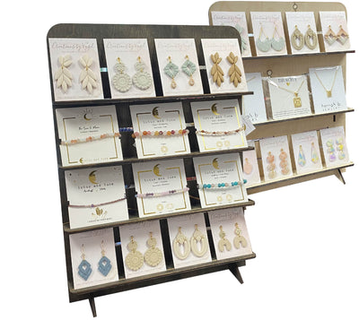 Jewelry & Small Product Display Stand with Adjustable Shelves - Great for Jewelry or Cards