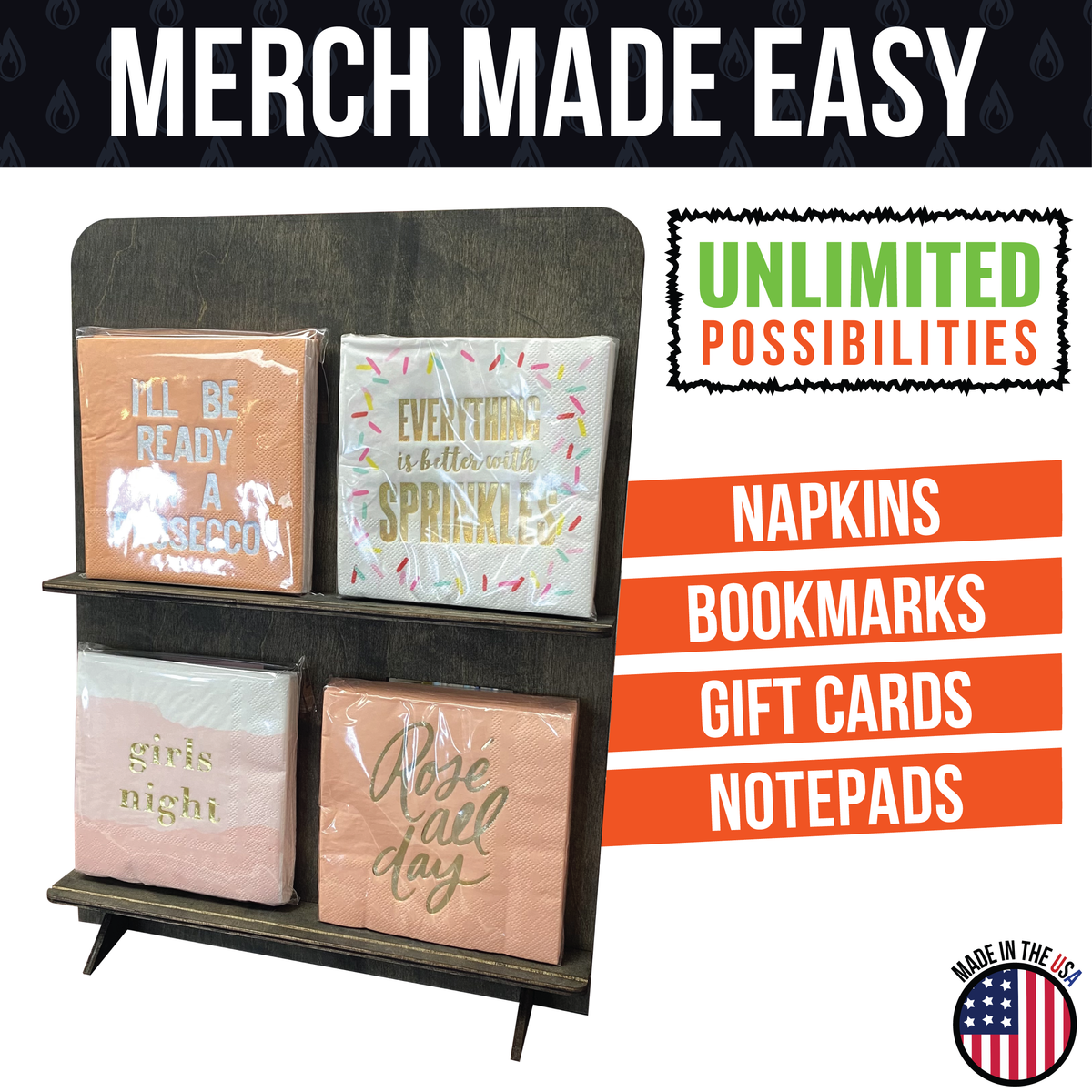 Jewelry &amp; Small Product Display Stand with Adjustable Shelves - Great for Jewelry or Cards