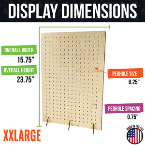 Pegboard Display in Various Sizes and Colors - Great for Peg Board Hooks or Bins and More