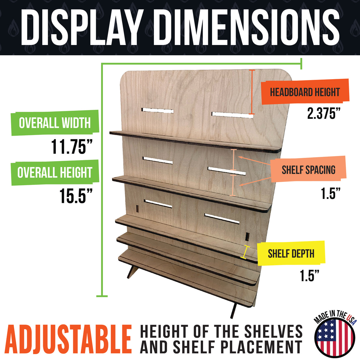 Jewelry &amp; Small Product Display Stand with Adjustable Shelves - Great for Jewelry or Cards