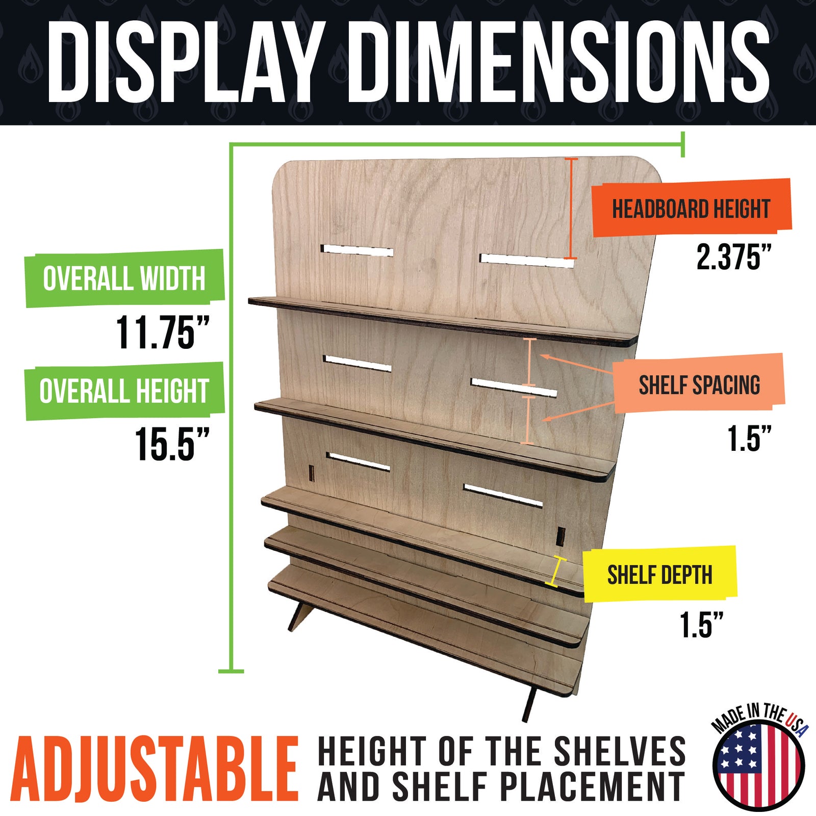 Jewelry & Small Product Display Stand with Adjustable Shelves - Great for Jewelry or Cards