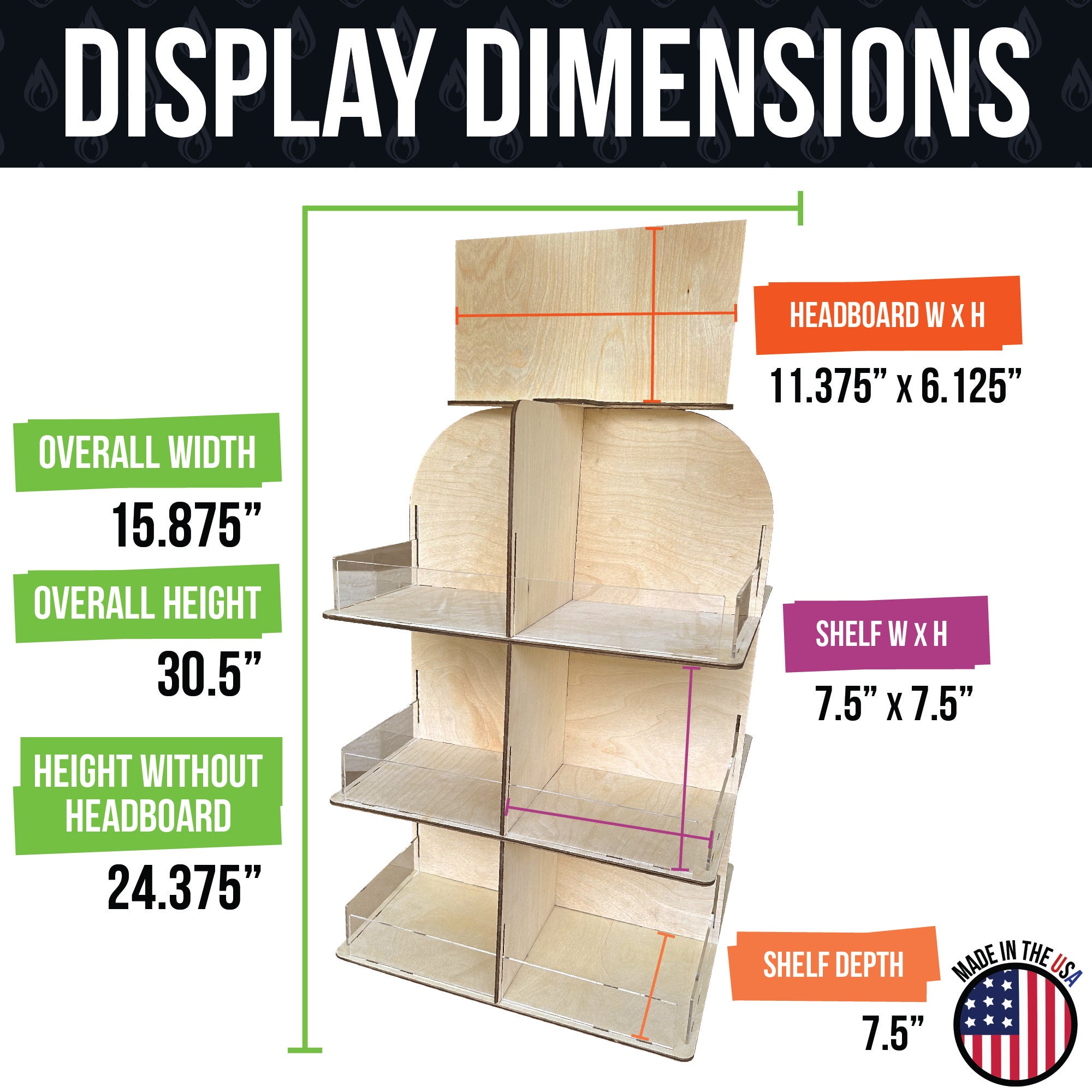 4-Sided Multi Bin Rotating Display Stand - Great for Snacks, Candy Produce and More