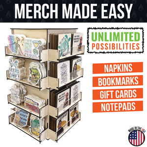 4-Sided Rotating Display Stand - Great for Stickers, Decals, Small