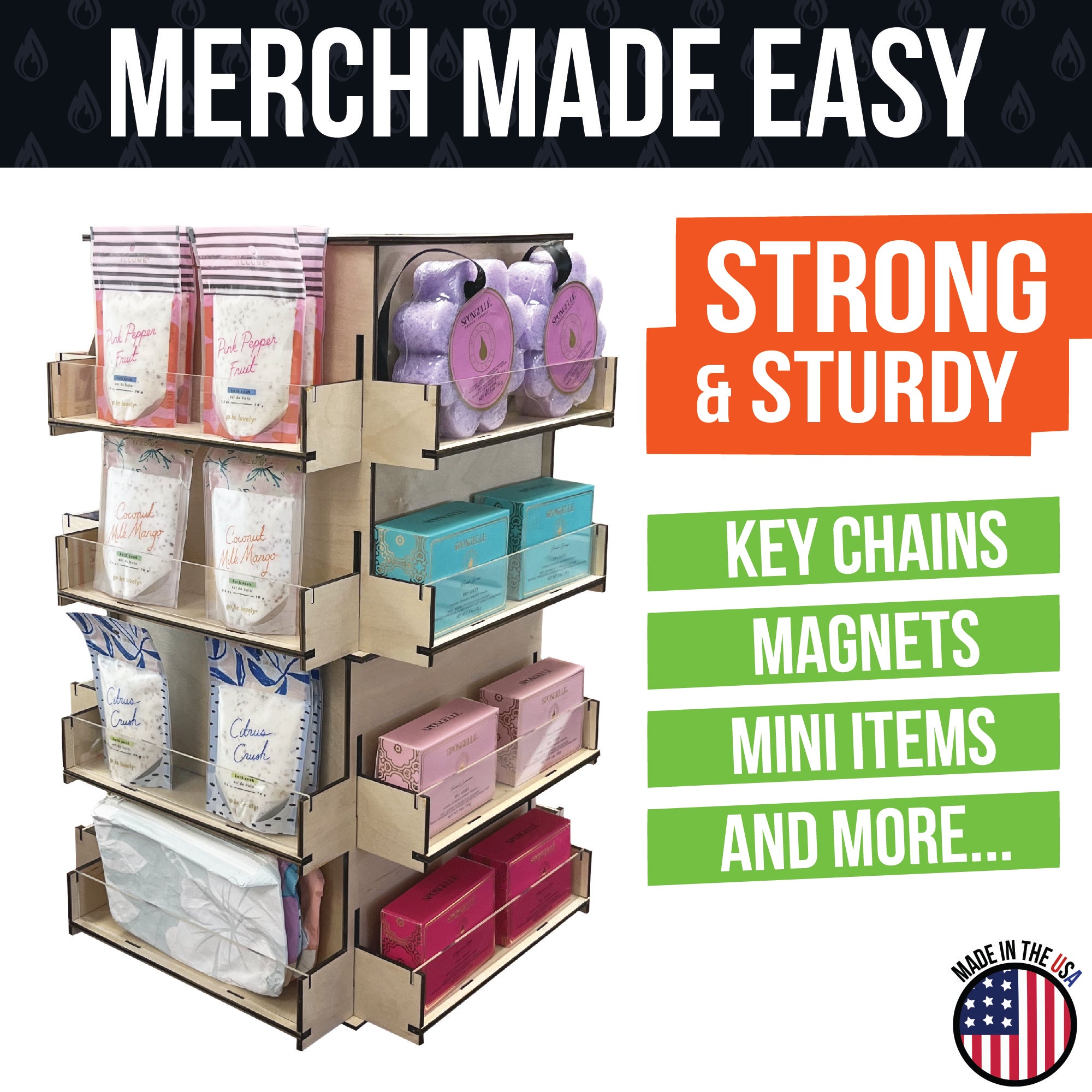 4-Sided Multi Level Rotating Display Stand - Great for Stickers, Coast ...
